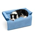 GGIB Dog Bed Mat with Bolster Pillow Washable Dog Couch Cover Breathable Pet Couch Bed Protector Indoor(Large, Cooling Blue)