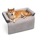 GGIB Dog Bed Mat with Bolster Pillow Washable Dog Couch Cover Breathable Pet Couch Bed Protector Indoor(Medium, Cooling Grey)