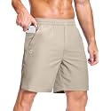 GGJ Men's Lightweight Athletic Shorts with 2 Zipper Pockets 7"/9"/5" Gym Workout Running Quick Dry Tennis Shorts for Men