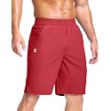 GGJ Men's Lightweight Athletic Shorts with 2 Zipper Pockets 7"/9"/5" Gym Workout Running Quick Dry Tennis Shorts for Men