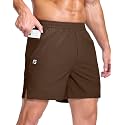 GGJ Men's Lightweight Athletic Shorts with 2 Zipper Pockets 7"/9"/5" Gym Workout Running Quick Dry Tennis Shorts for Men