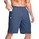 GGJ Men's Lightweight Athletic Shorts with 2 Zipper Pockets 7"/9"/5" Gym Workout Running Quick Dry Tennis Shorts for Men
