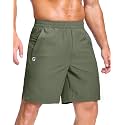GGJ Men's Lightweight Athletic Shorts with 2 Zipper Pockets 7"/9"/5" Gym Workout Running Quick Dry Tennis Shorts for Men