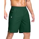 GGJ Men's Lightweight Athletic Shorts with 2 Zipper Pockets 7"/9"/5" Gym Workout Running Quick Dry Tennis Shorts for Men