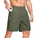 GGJ Men's Lightweight Athletic Shorts with 2 Zipper Pockets 7"/9"/5" Gym Workout Running Quick Dry Tennis Shorts for Men