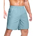 GGJ Men's Lightweight Athletic Shorts with 2 Zipper Pockets 7"/9"/5" Gym Workout Running Quick Dry Tennis Shorts for Men
