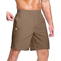 GGJ Men's Lightweight Athletic Shorts with 2 Zipper Pockets 7"/9"/5" Gym Workout Running Quick Dry Tennis Shorts for Men