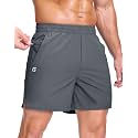 GGJ Men's Lightweight Athletic Shorts with 2 Zipper Pockets 7"/9"/5" Gym Workout Running Quick Dry Tennis Shorts for Men