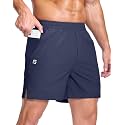 GGJ Men's Lightweight Athletic Shorts with 2 Zipper Pockets 7"/9"/5" Gym Workout Running Quick Dry Tennis Shorts for Men