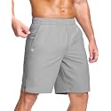 GGJ Men's Lightweight Athletic Shorts with 2 Zipper Pockets 7"/9"/5" Gym Workout Running Quick Dry Tennis Shorts for Men