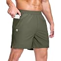 GGJ Men's Lightweight Athletic Shorts with 2 Zipper Pockets 7"/9"/5" Gym Workout Running Quick Dry Tennis Shorts for Men