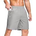 GGJ Men's Lightweight Athletic Shorts with 2 Zipper Pockets 7"/9"/5" Gym Workout Running Quick Dry Tennis Shorts for Men