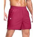 GGJ Men's Lightweight Athletic Shorts with 2 Zipper Pockets 7"/9"/5" Gym Workout Running Quick Dry Tennis Shorts for Men