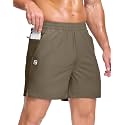 GGJ Men's Lightweight Athletic Shorts with 2 Zipper Pockets 7"/9"/5" Gym Workout Running Quick Dry Tennis Shorts for Men