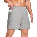 GGJ Men's Lightweight Athletic Shorts with 2 Zipper Pockets 7"/9"/5" Gym Workout Running Quick Dry Tennis Shorts for Men