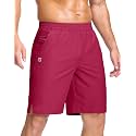GGJ Men's Lightweight Athletic Shorts with 2 Zipper Pockets 7"/9"/5" Gym Workout Running Quick Dry Tennis Shorts for Men