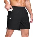 GGJ Men's Lightweight Athletic Shorts with 2 Zipper Pockets 7"/9"/5" Gym Workout Running Quick Dry Tennis Shorts for Men