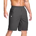 GGJ Men's Lightweight Athletic Shorts with 2 Zipper Pockets 7"/9"/5" Gym Workout Running Quick Dry Tennis Shorts for Men