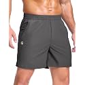 GGJ Men's Lightweight Athletic Shorts with 2 Zipper Pockets 7"/9"/5" Gym Workout Running Quick Dry Tennis Shorts for Men