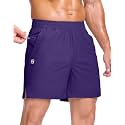 GGJ Men's Lightweight Athletic Shorts with 2 Zipper Pockets 7"/9"/5" Gym Workout Running Quick Dry Tennis Shorts for Men