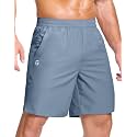 GGJ Men's Lightweight Athletic Shorts with 2 Zipper Pockets 7"/9"/5" Gym Workout Running Quick Dry Tennis Shorts for Men