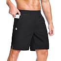 GGJ Men's Lightweight Athletic Shorts with 2 Zipper Pockets 7"/9"/5" Gym Workout Running Quick Dry Tennis Shorts for Men