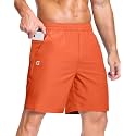 GGJ Men's Lightweight Athletic Shorts with 2 Zipper Pockets 7"/9"/5" Gym Workout Running Quick Dry Tennis Shorts for Men