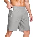 GGJ Men's Lightweight Athletic Shorts with 2 Zipper Pockets 7"/9"/5" Gym Workout Running Quick Dry Tennis Shorts for Men