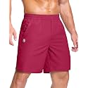 GGJ Men's Lightweight Athletic Shorts with 2 Zipper Pockets 7"/9"/5" Gym Workout Running Quick Dry Tennis Shorts for Men