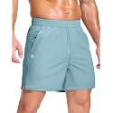 GGJ Men's Lightweight Athletic Shorts with 2 Zipper Pockets 7"/9"/5" Gym Workout Running Quick Dry Tennis Shorts for Men