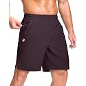 GGJ Men's Lightweight Athletic Shorts with 2 Zipper Pockets 7"/9"/5" Gym Workout Running Quick Dry Tennis Shorts for Men