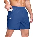 GGJ Men's Lightweight Athletic Shorts with 2 Zipper Pockets 7"/9"/5" Gym Workout Running Quick Dry Tennis Shorts for Men