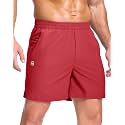 GGJ Men's Lightweight Athletic Shorts with 2 Zipper Pockets 7"/9"/5" Gym Workout Running Quick Dry Tennis Shorts for Men