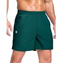GGJ Men's Lightweight Athletic Shorts with 2 Zipper Pockets 7"/9"/5" Gym Workout Running Quick Dry Tennis Shorts for Men