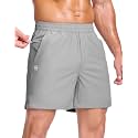 GGJ Men's Lightweight Athletic Shorts with 2 Zipper Pockets 7"/9"/5" Gym Workout Running Quick Dry Tennis Shorts for Men
