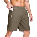 GGJ Men's Lightweight Athletic Shorts with 2 Zipper Pockets 7"/9"/5" Gym Workout Running Quick Dry Tennis Shorts for Men
