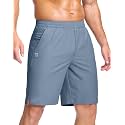 GGJ Men's Lightweight Athletic Shorts with 2 Zipper Pockets 7"/9"/5" Gym Workout Running Quick Dry Tennis Shorts for Men