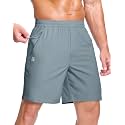GGJ Men's Lightweight Athletic Shorts with 2 Zipper Pockets 7"/9"/5" Gym Workout Running Quick Dry Tennis Shorts for Men