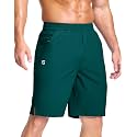 GGJ Men's Lightweight Athletic Shorts with 2 Zipper Pockets 7"/9"/5" Gym Workout Running Quick Dry Tennis Shorts for Men
