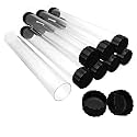 GGOUTPY Clear Plastic Mailing Tubes, 8 Pack 1.42x15.35 Inches Poster Tubes with Caps for Blueprints, Incense Sticks, Artwork&Documents