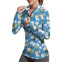 GGOV Golf Shirts for Woman UPF 50+ Sun Protection Quick Dry Lightweight Long Sleeve Polo Shirts for Woman Rash Guard