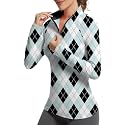 GGOV Golf Shirts for Woman UPF 50+ Sun Protection Quick Dry Lightweight Long Sleeve Polo Shirts for Woman Rash Guard