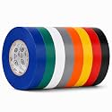 GGR Supplies EL-766AW Rainbow General Purpose Electrical Tape, 1/2 Inch x 66 Feet, 7 Mil PVC, UL/CSA Listed Core, 600V Flame-Retardant Insulation for Wire Splicing, Bundling &amp; Color Coding, Pack of 8