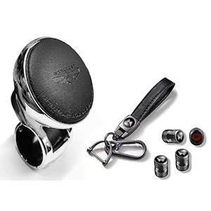 universal steering wheel spinner knob  auxiliary control booster aid  car steering wheel strengthener  auto handle enhancer nob black valvkychn mah