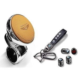 universal steering wheel spinner knob  auxiliary control booster aid  car steering wheel strengthener  auto handle enhancer nob beige valvkychn bm