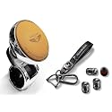 Universal Steering Wheel Spinner Knob | Auxiliary Control Booster Aid | Car Steering Wheel Strengthener | Auto Handle Enhancer (Nob Beige ValvKychn MER)
