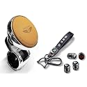 Universal Steering Wheel Spinner Knob | Auxiliary Control Booster Aid | Car Steering Wheel Strengthener | Auto Handle Enhancer (Nob Beige ValvKychn BM)