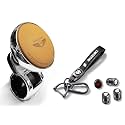 Universal Steering Wheel Spinner Knob | Auxiliary Control Booster Aid | Car Steering Wheel Strengthener | Auto Handle Enhancer (Nob Beige ValvKychn SUZ)