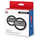 GH Switch 1 Steering Wheel Compatible with Mario Kart 8 Deluxe and Booster Course Pass (DLC), Racing Wheel Accessories Compatible with Nintendo Switch 1/Switch OLED Joy Con Controller (Black, 2 Pack)