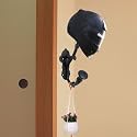 GHAR DWAR Metal Craft Customs Helmet Hanger Powder Coated with Additional Hooks for Keys and Jacket Vertical Wall Mount Helmet Hook Black (Pack of 1, Halmet Hanger 1)